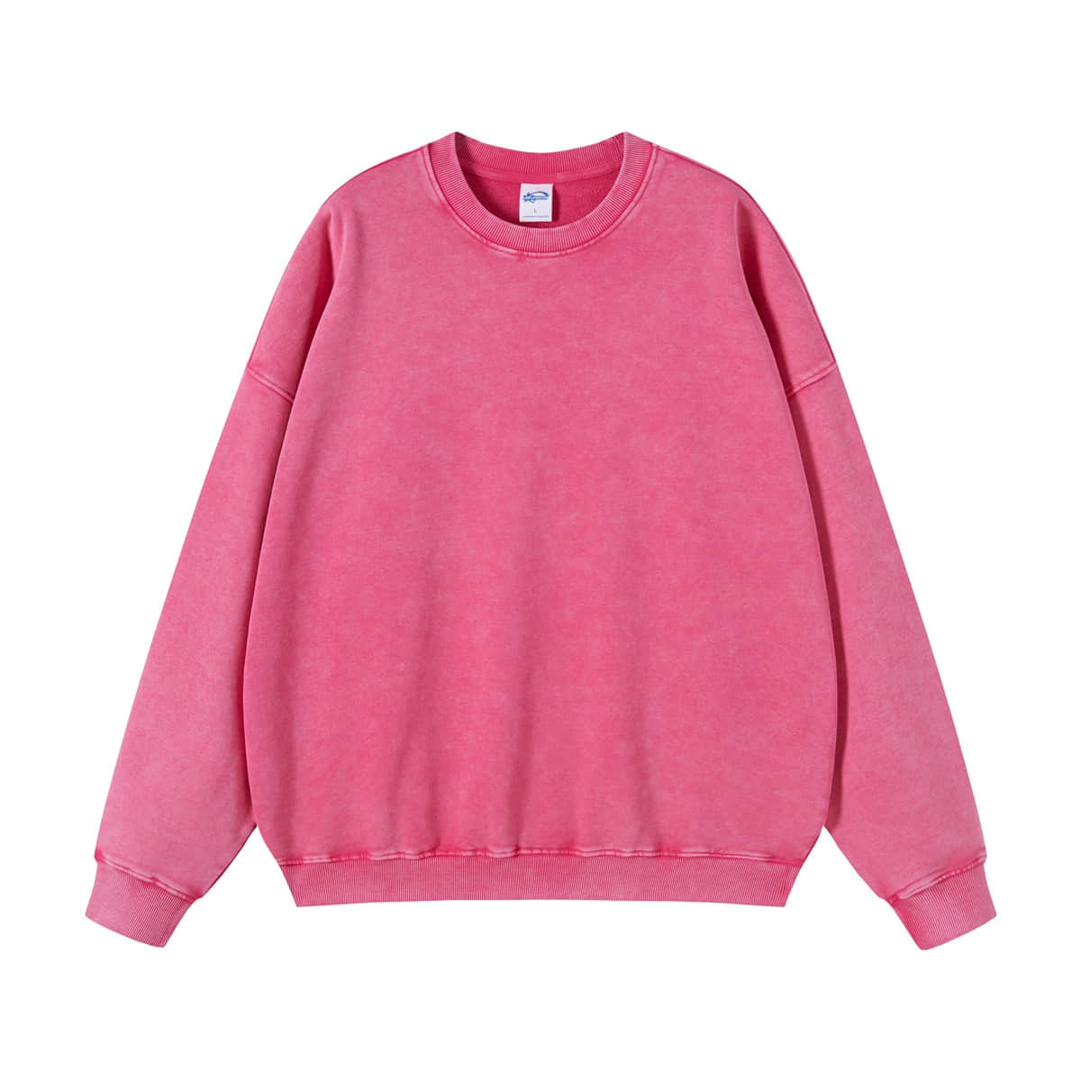 Ağır Batik Yıkamalı Bisiklet Yaka Kapüşonlu Üst